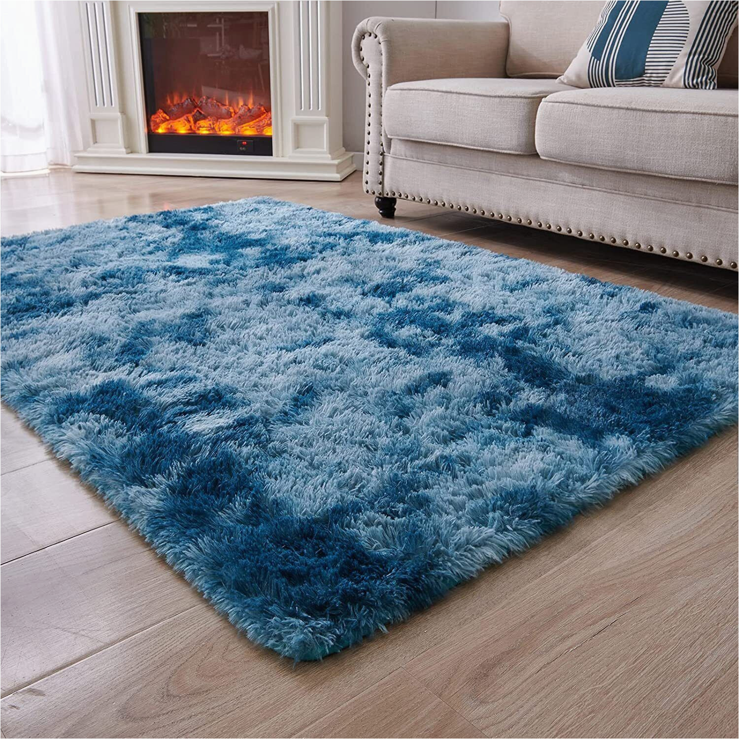 Blue Shaggy Rug for Sale Blue Shag area Rug 8×10 Clearance for Living Room Large Modern Reduced Price New