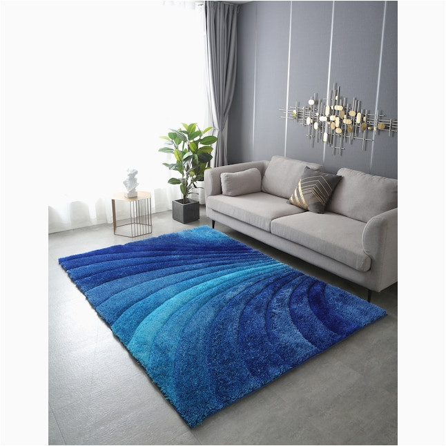 Blue Swirl area Rug Amazing Rugs 3d Shaggy 8 X 11 Two tone Blue Swirl Indoor solid …