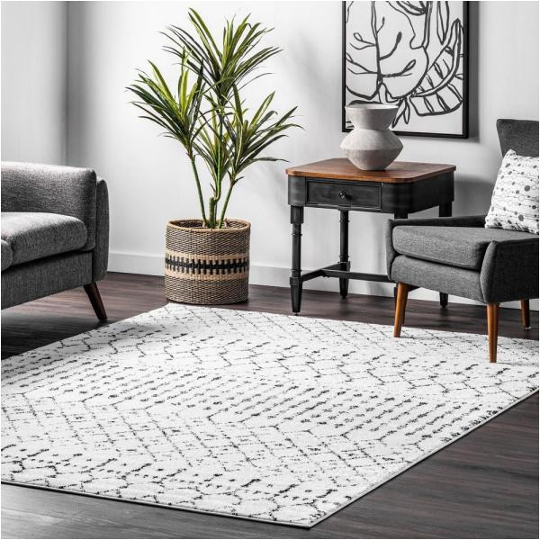 Cheap Black and White area Rugs Nuloom Blythe White and Black 5 Ft. X 7 Ft. 5 In. Indoor area Rug …