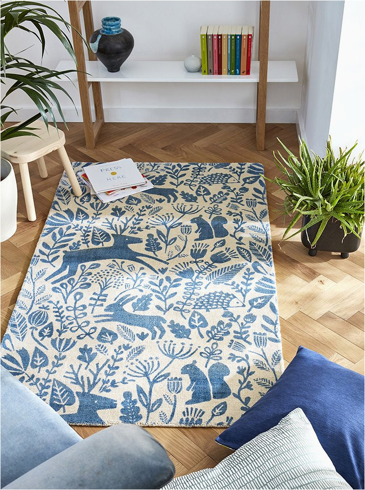 Cobalt Blue Kitchen Rugs Kelda Woodland Rugs by Scion In 023508 Cobalt Blue â Aladdin Rugs Nz