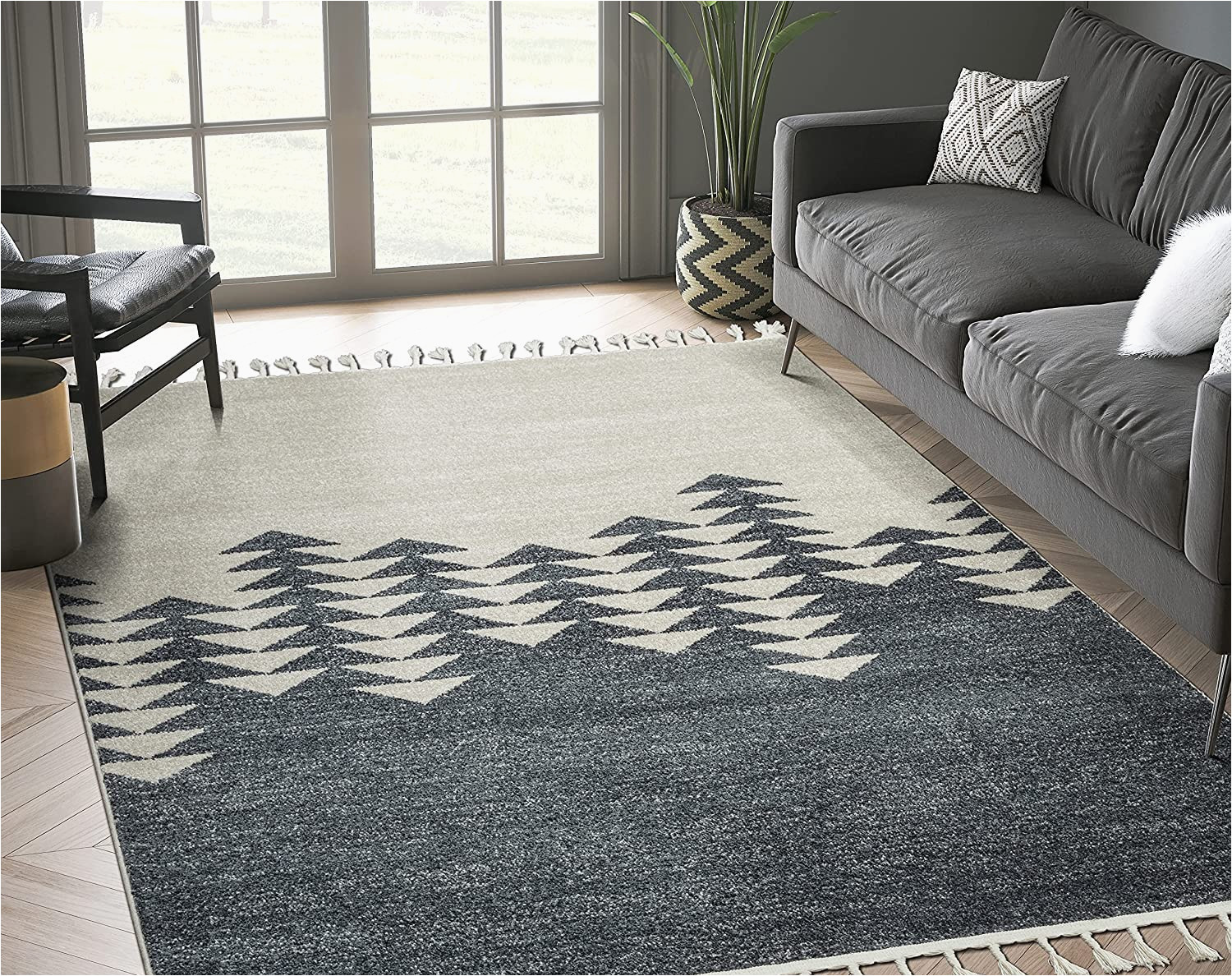 Contemporary Living Room area Rugs Buy 6′ X 9′ Modern Grey & Cream area Rug, Arrow Design Abani Rugs …