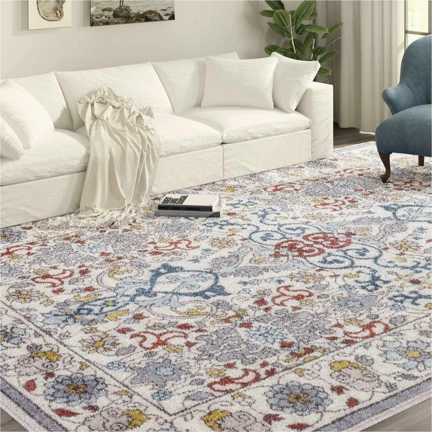 Contemporary Living Room area Rugs Indoor Stain-resistant Modern Living Room Bedroom Traditional area …