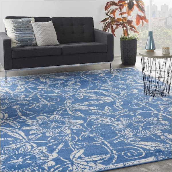 Country Blue area Rugs Nourison Whimsicle Blue 6 Ft. X 9 Ft. Floral French Country …
