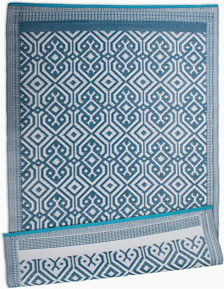 Country Living A Wilton Rug Blue Dii Reversible Rugs for Indoor/outdoor Use, Moroccan Woven Rug, 4 X 6′, Blue