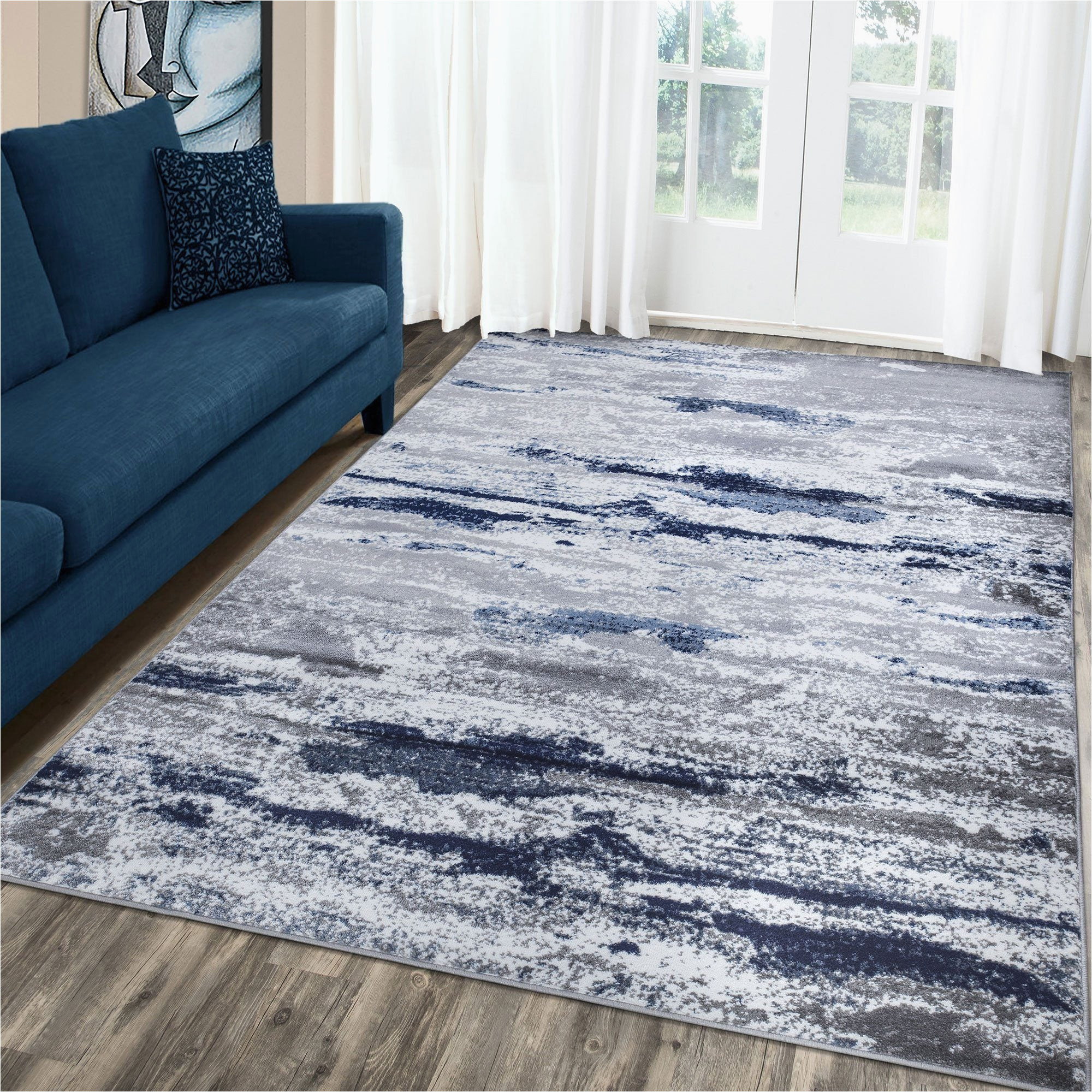 Dark Blue and Gray Rug Monaco 1944 Navy and Grey Rug Dark Blue and Gray Rug Monaco 1944 Navy and Grey Rug