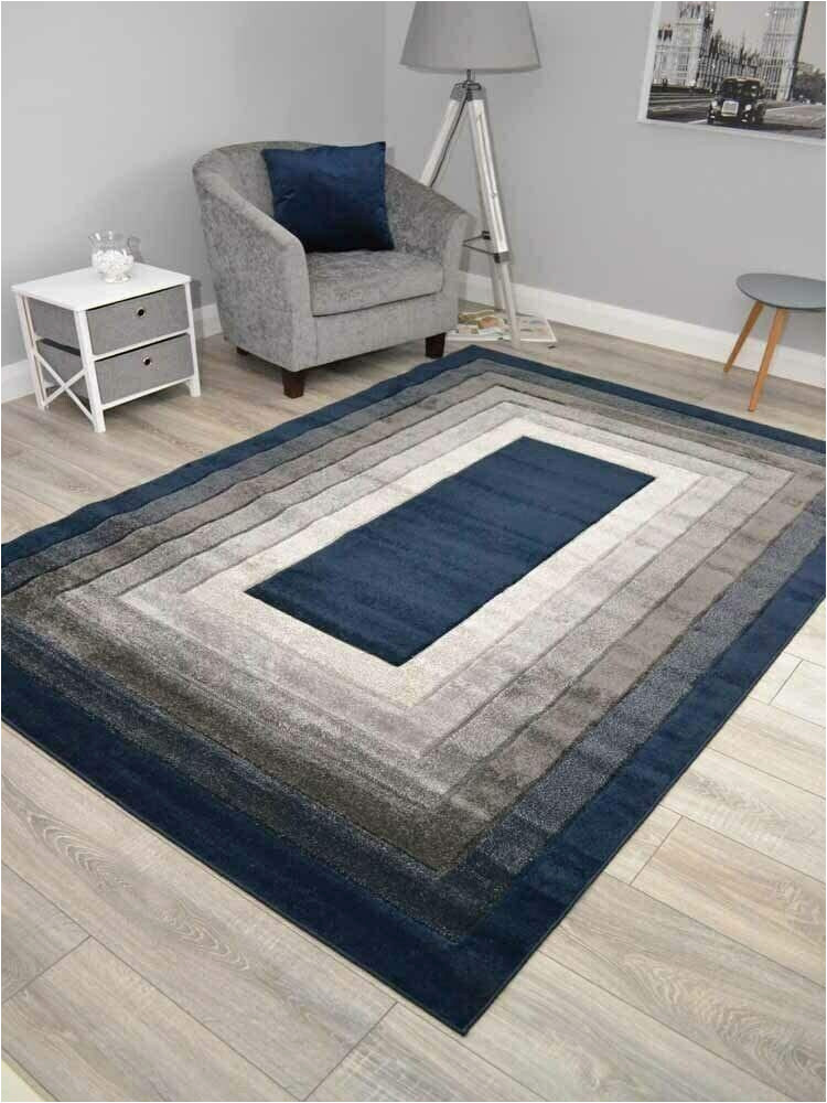 Dark Blue and Gray Rug New Dark Navy Blue Gray Rugs Small Extra Large Floor Carpet soft Thick Carved