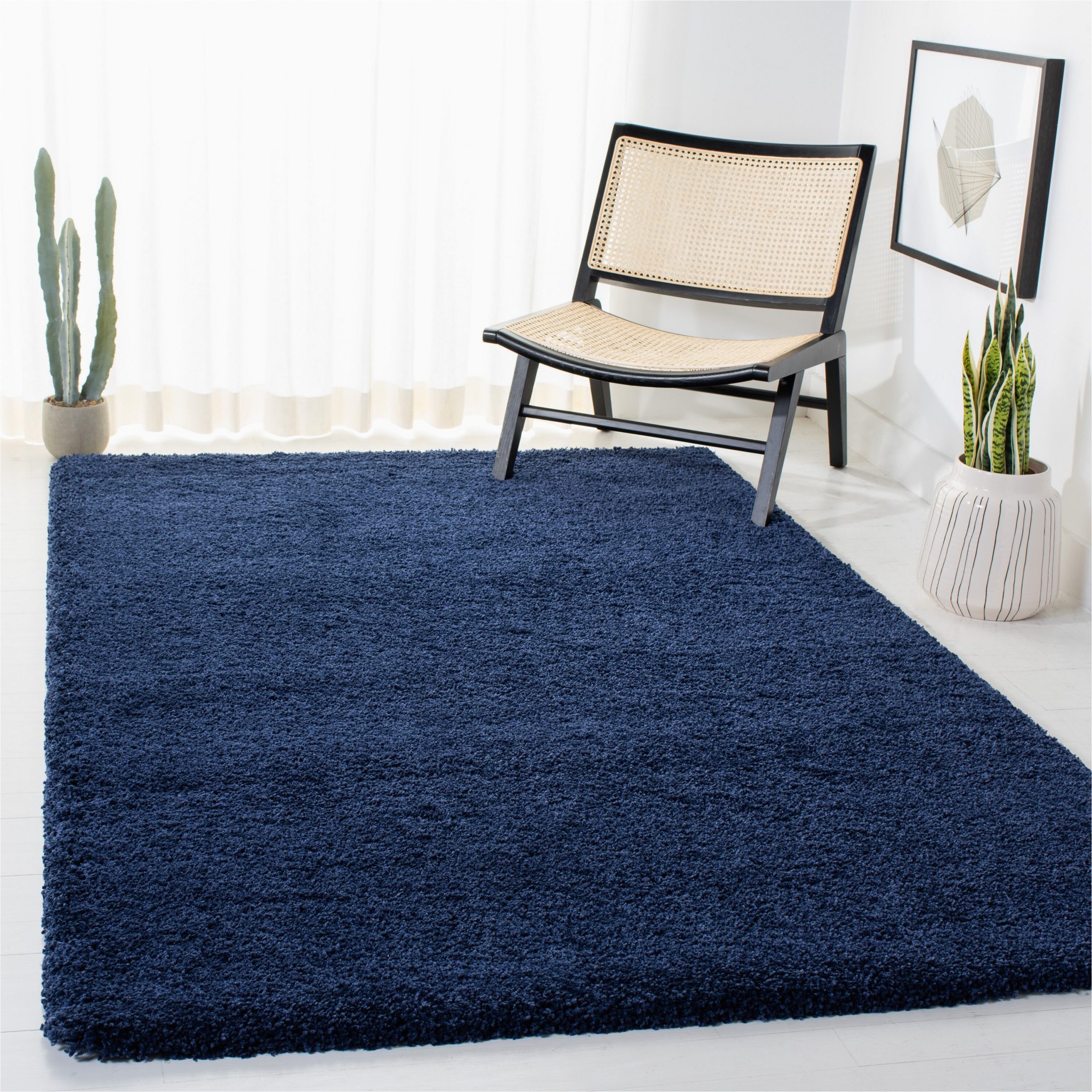 Dark Blue Throw Rug Safavieh Milan Shag 2 X 4 Navy Indoor solid Throw Rug In the Rugs …