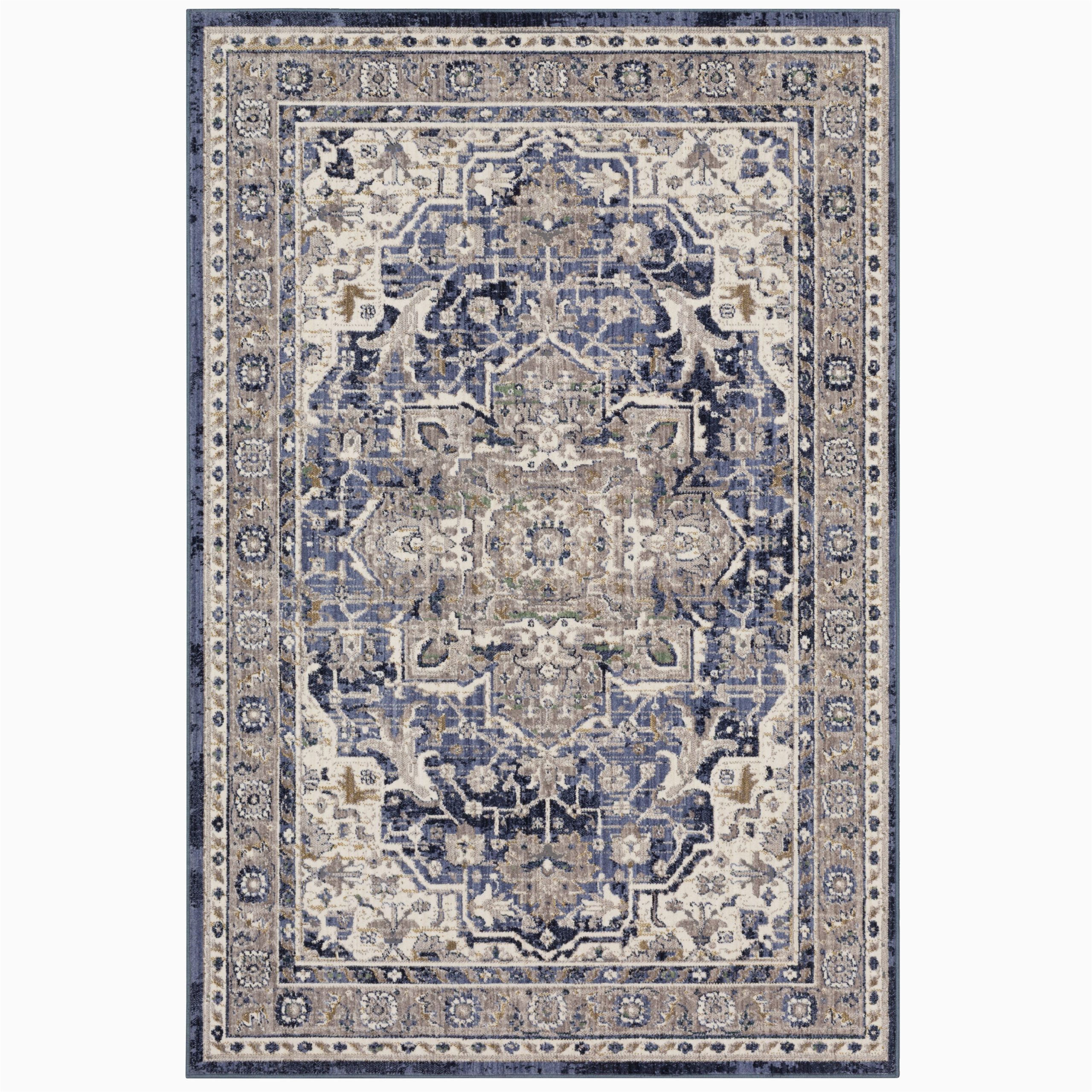 French Country Blue Rugs Allen   Roth Evelyn 4 X 6 Blue Indoor Geometric French Country …