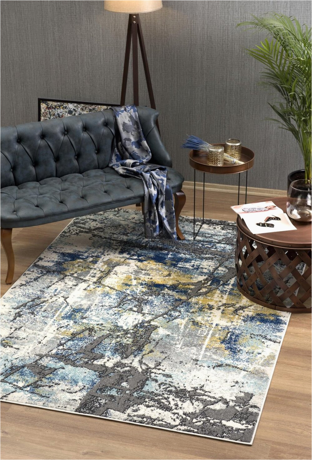Gray Blue Yellow Rug 5×8 Colores Blue and Yellow Rug â Rugs to Go!