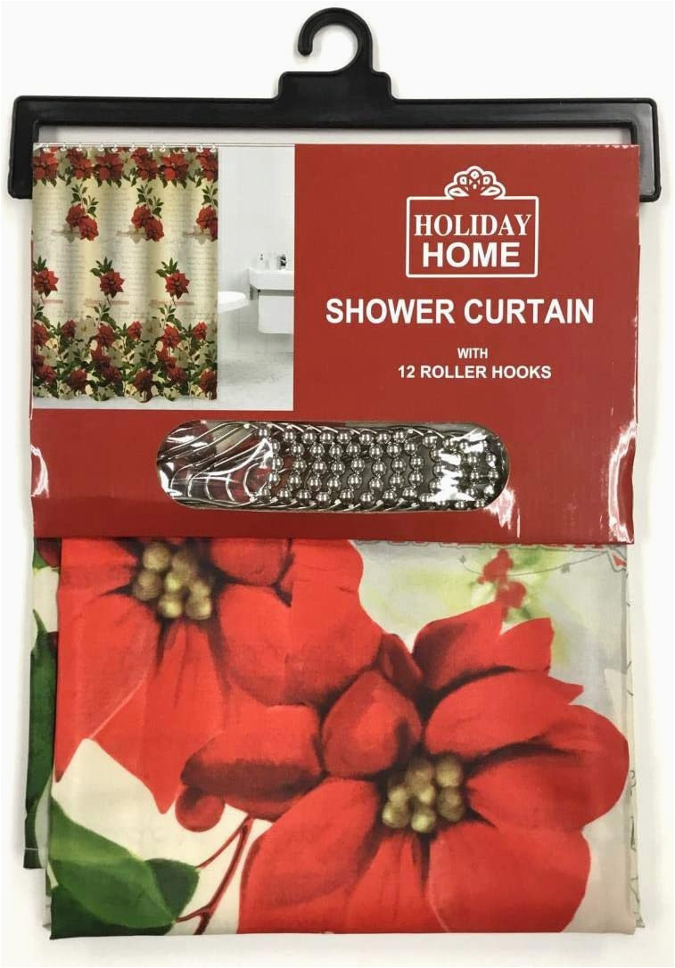 Holiday Bath Rug Set Amazon Com Christmas 14 Piece Bath Set Poinsettia Shower