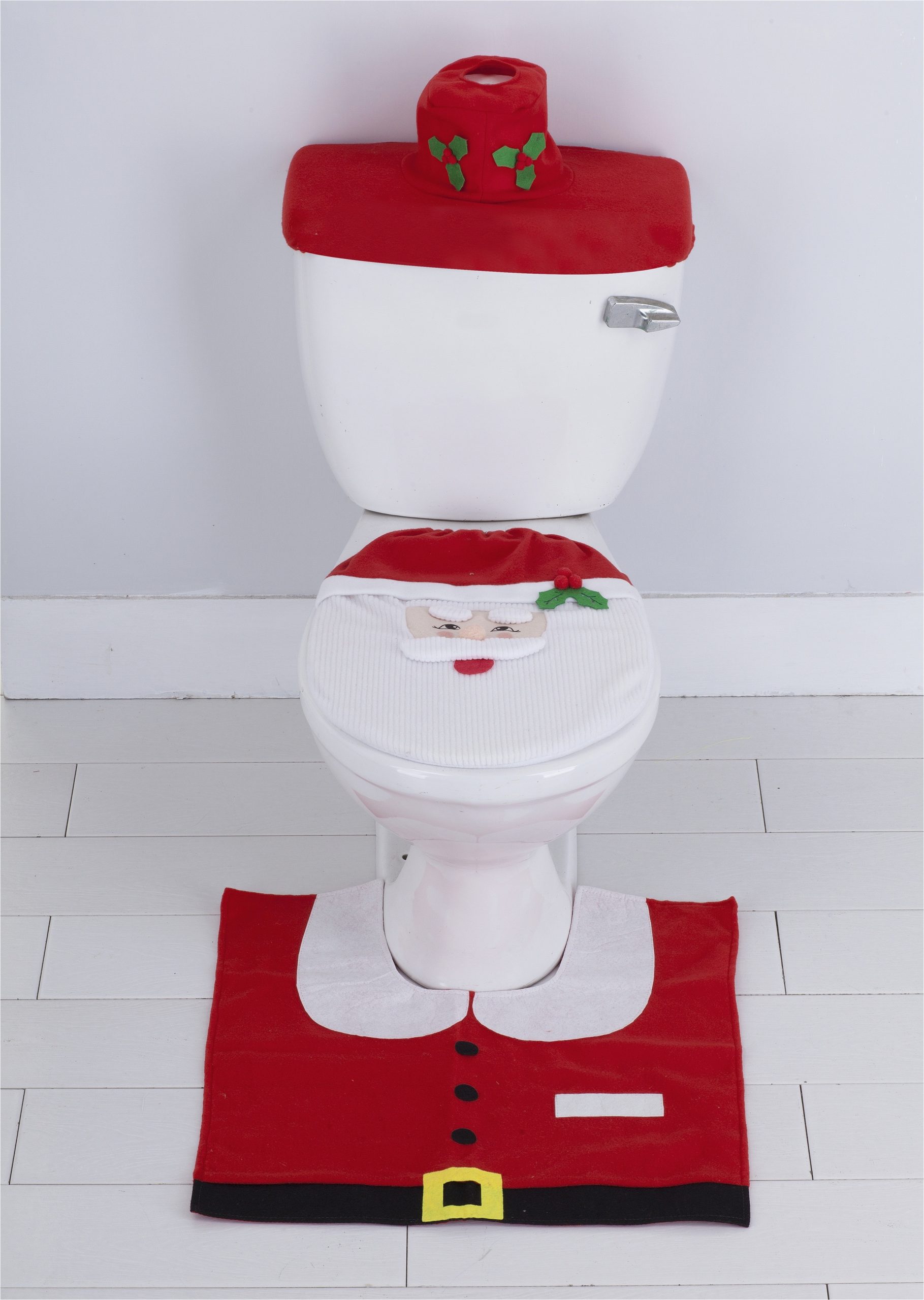 Holiday Bath Rug Set Festivebath by Benjonah 3 Piece Decorative Holiday Bath Rug Set Santa Claus Walmart Com