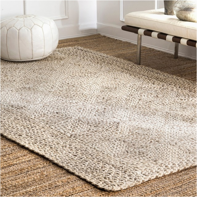 Jute or Sisal area Rugs Nuloom Janelle Braided Jute and Sisal area Rug, Natural, 5’x8′