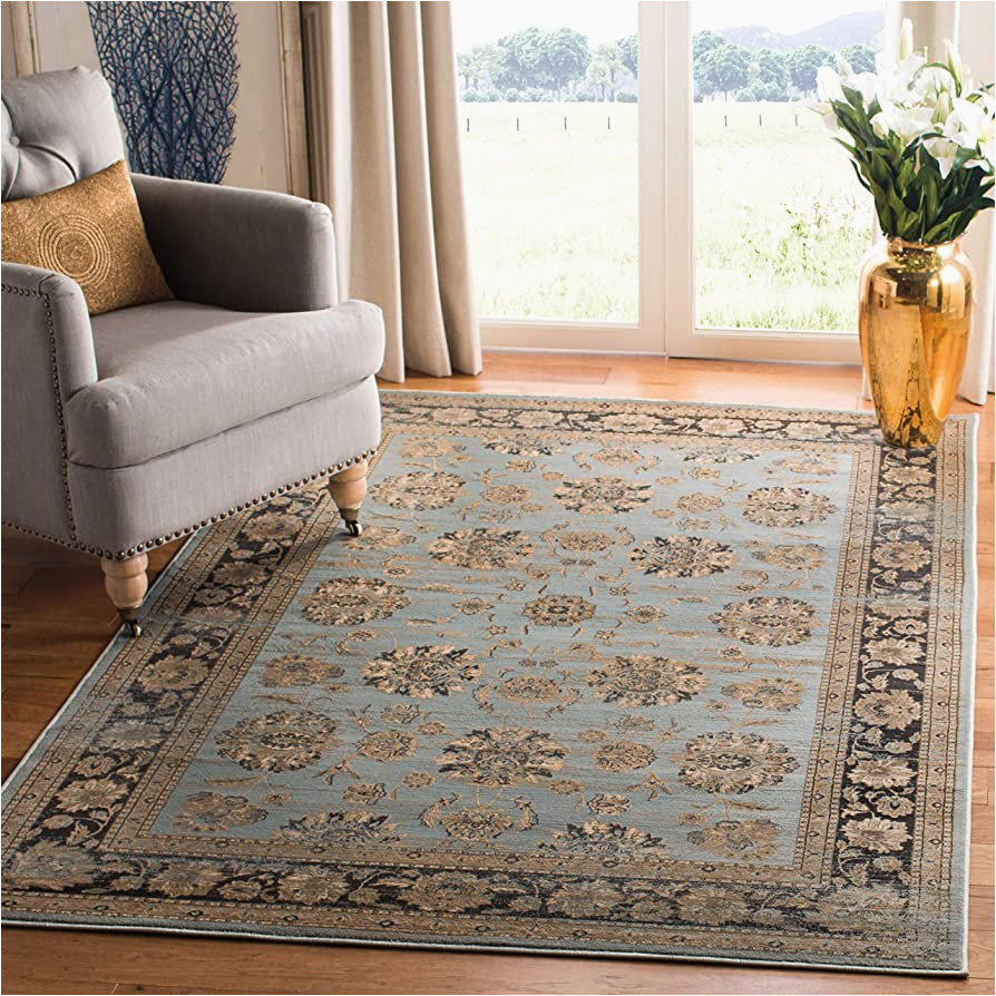 Light Blue and Brown Rug Safavieh Vintage Collection 8′ X 11′ Light Blue / Brown Vtg575h oriental Traditional Distressed area Rug