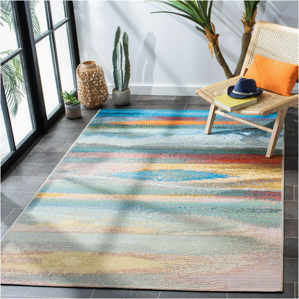 Light Blue Rug Walmart Safavieh Barbados Abstract Beach Indoor/outdoor area Rug Light Blue/pink, 5’3″ X 7’6″