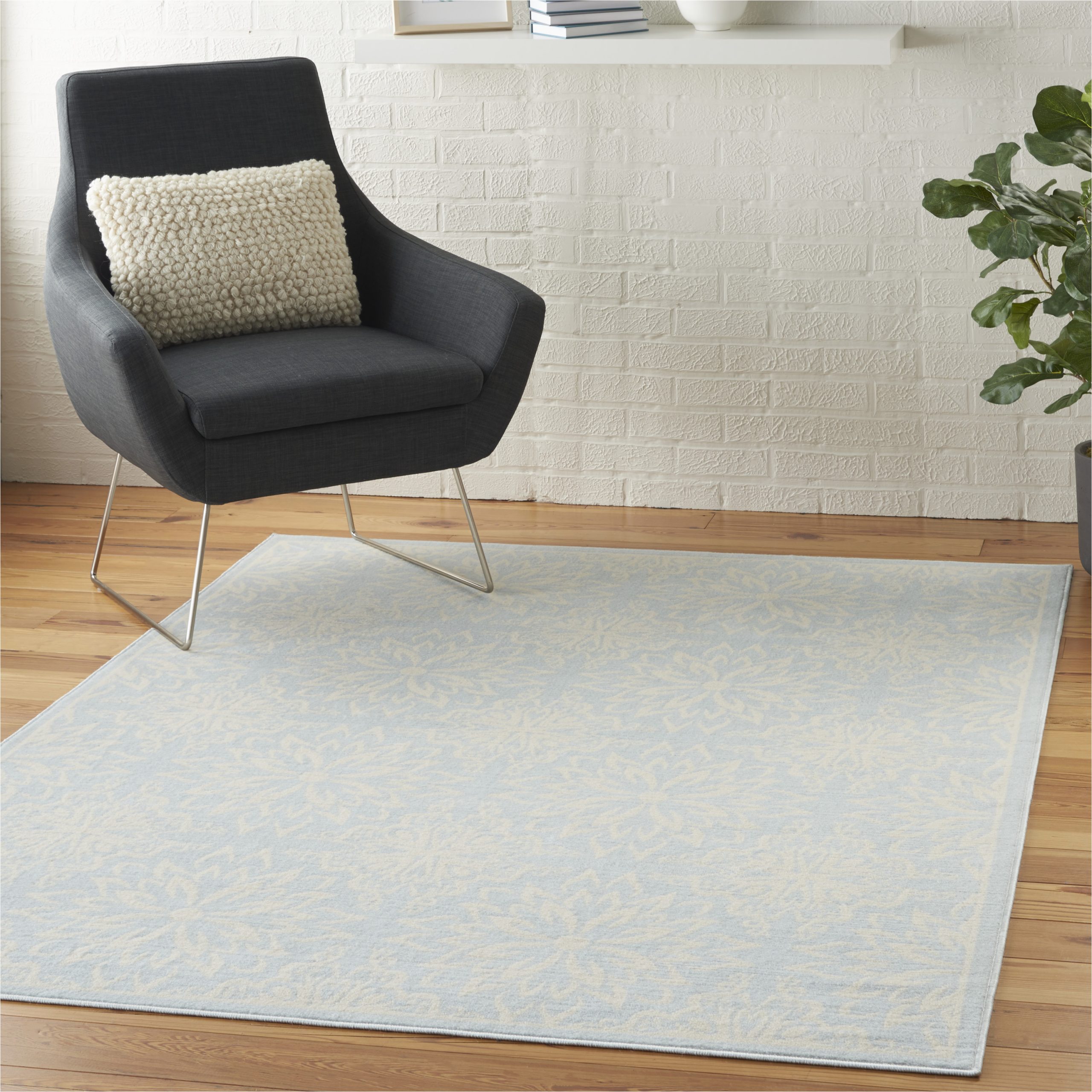 Light Blue Rug Walmart Walmart Bliss Modern Floral Ivory/light Blue 4′ X 6′ area Rug, (4′ X 6′)