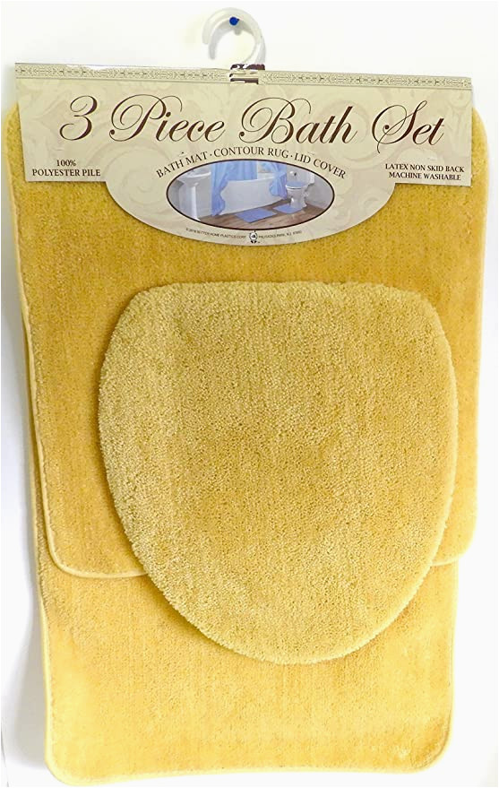 Mustard Yellow Bath Rug Diny Home Style 3 Piece Bath Rug Set Mustard Yellow Bathroom Mat Contour Rug Lid Cover Non Slip Latex Bottom