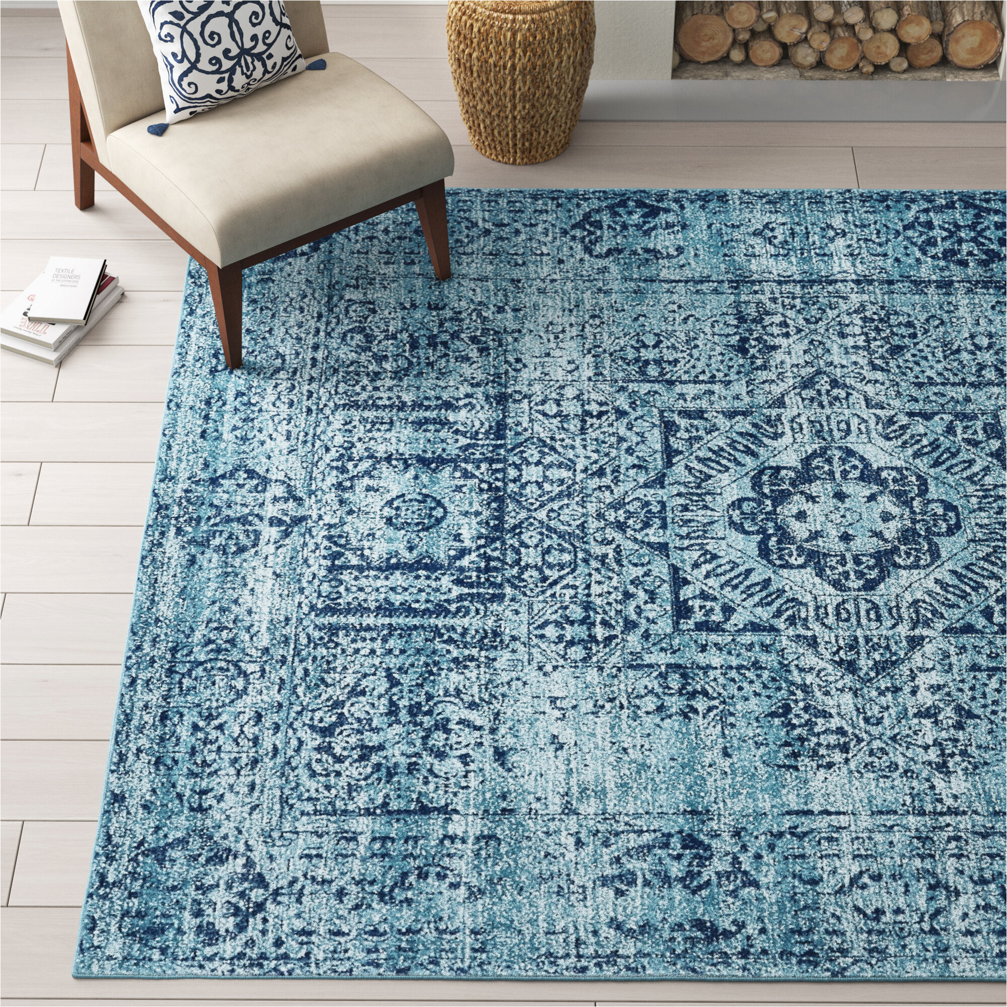 Navy Blue and Teal Rug Cretien oriental Turquoise area Rug