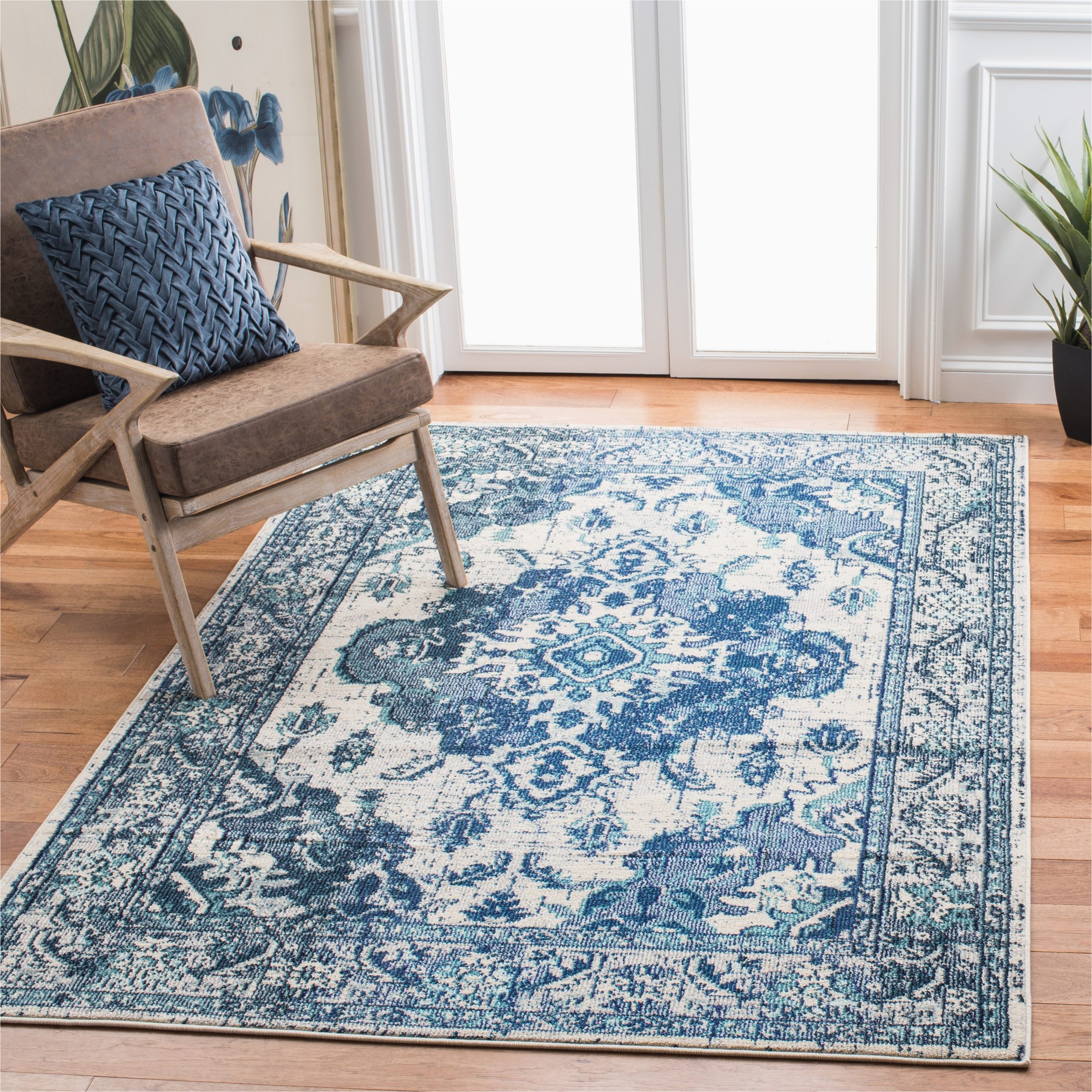 Navy Blue Boho Rug Safavieh Bohemian & Eclectic Accent Polypropylene Transitional Rug …