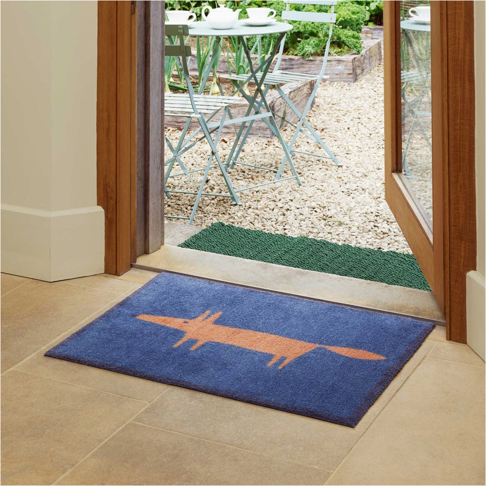 Navy Blue Door Rug Mr Fox Scion Doormats In Navy Blue by Turtlemat60x85cm (2â4″x3â3″)