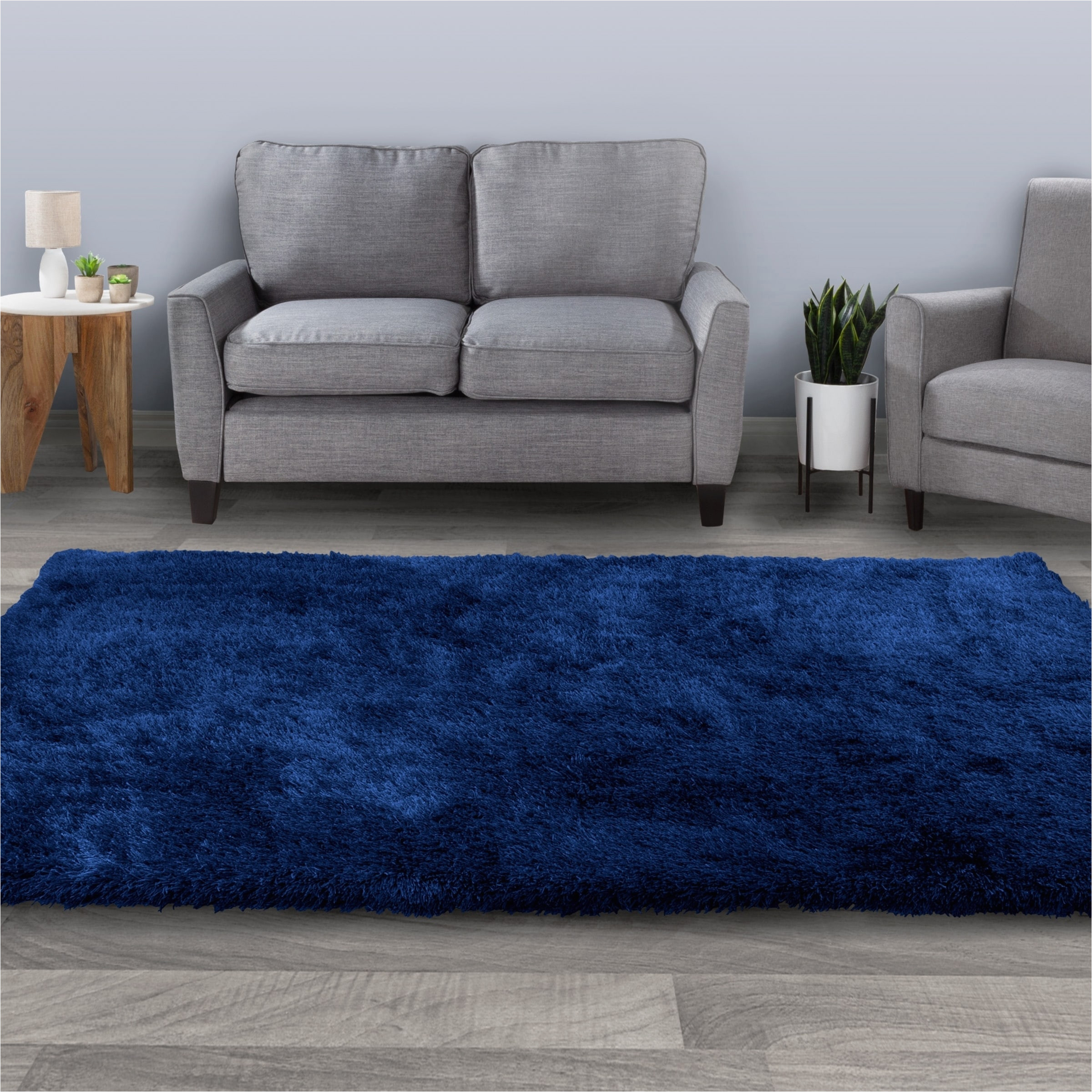 Navy Blue Shaggy Raggy Rug Windsor Home Shag area Rug- Plush Throw Carpet- Cozy Modern Design …