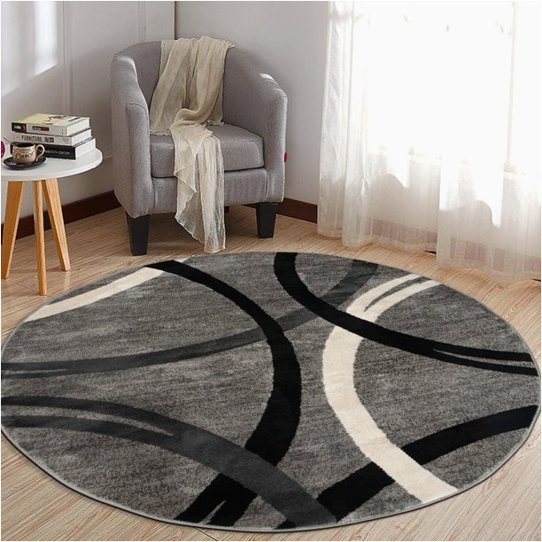 Osti Abstract Circles area Rug Osti Contemporary Abstract Circles Design area Rug Gray 6’6″ Round 0.25 – 0.5 Inch 6′ Round, 8′ Round Indoor Living Room, Bedroom, Dining Room Ivory,