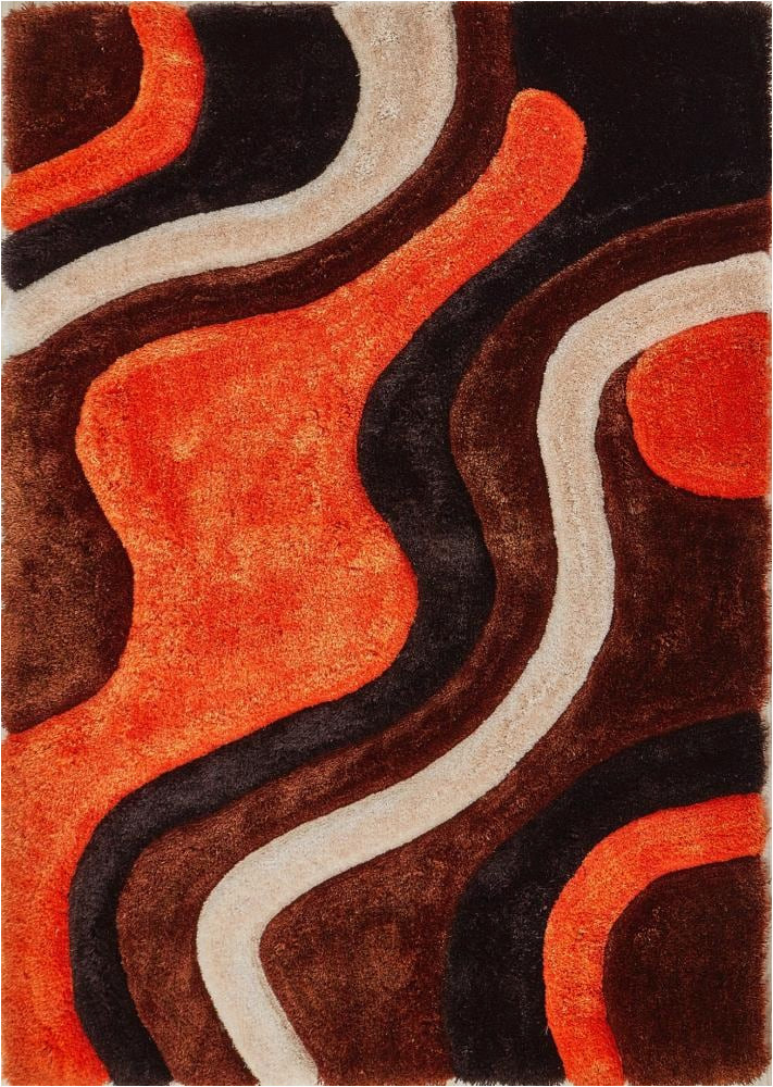 Red orange and Brown area Rugs Mda Rugs Barcelona 5 X 7 Shag orange/brown Indoor Abstract area Rug