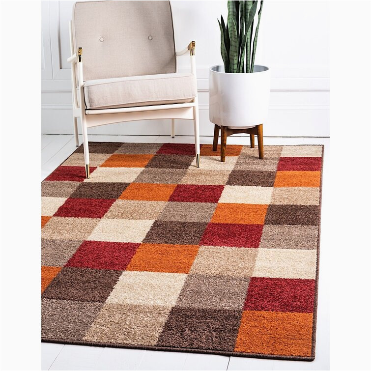 Red orange and Brown area Rugs Shively Geometric orange/brown/red area Rug