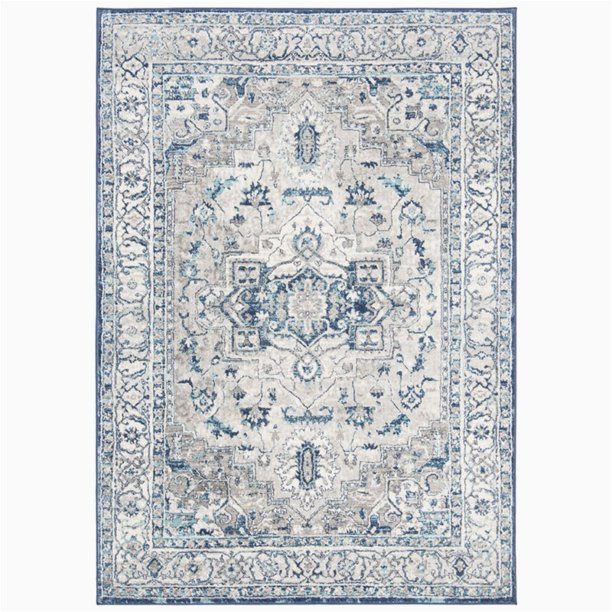 Safavieh Blue and White Rug Safavieh Brentwood Kerstin Traditional area Rug, Light Grey/blue, 2′ X 4′