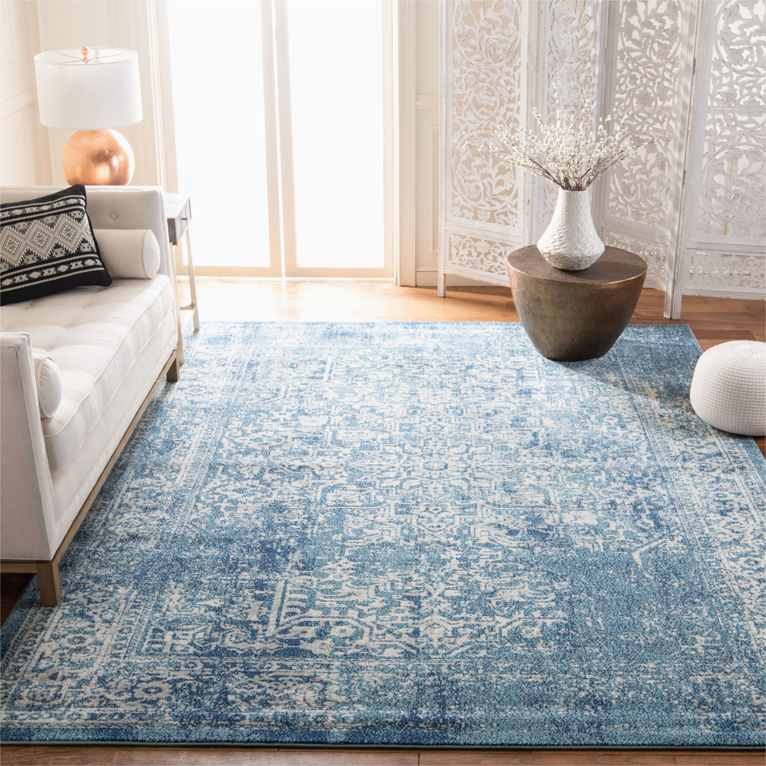 Safavieh Blue and White Rug Safavieh Evoke Trena Traditional area Rug, Blue/ivory, 12′ X 18′