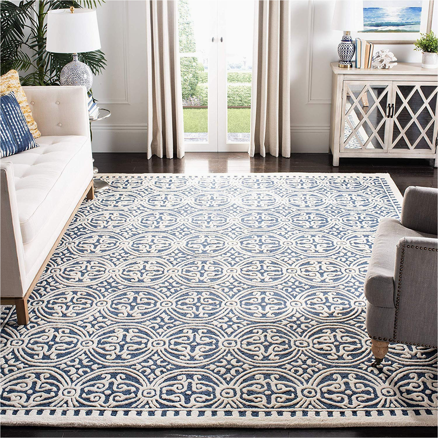 Safavieh Cambridge Navy Blue Ivory Rug Safavieh Cambridge Collection 10′ X 14′ Navy Blue/ivory Cam123g Handmade Moroccan Premium Wool area Rug