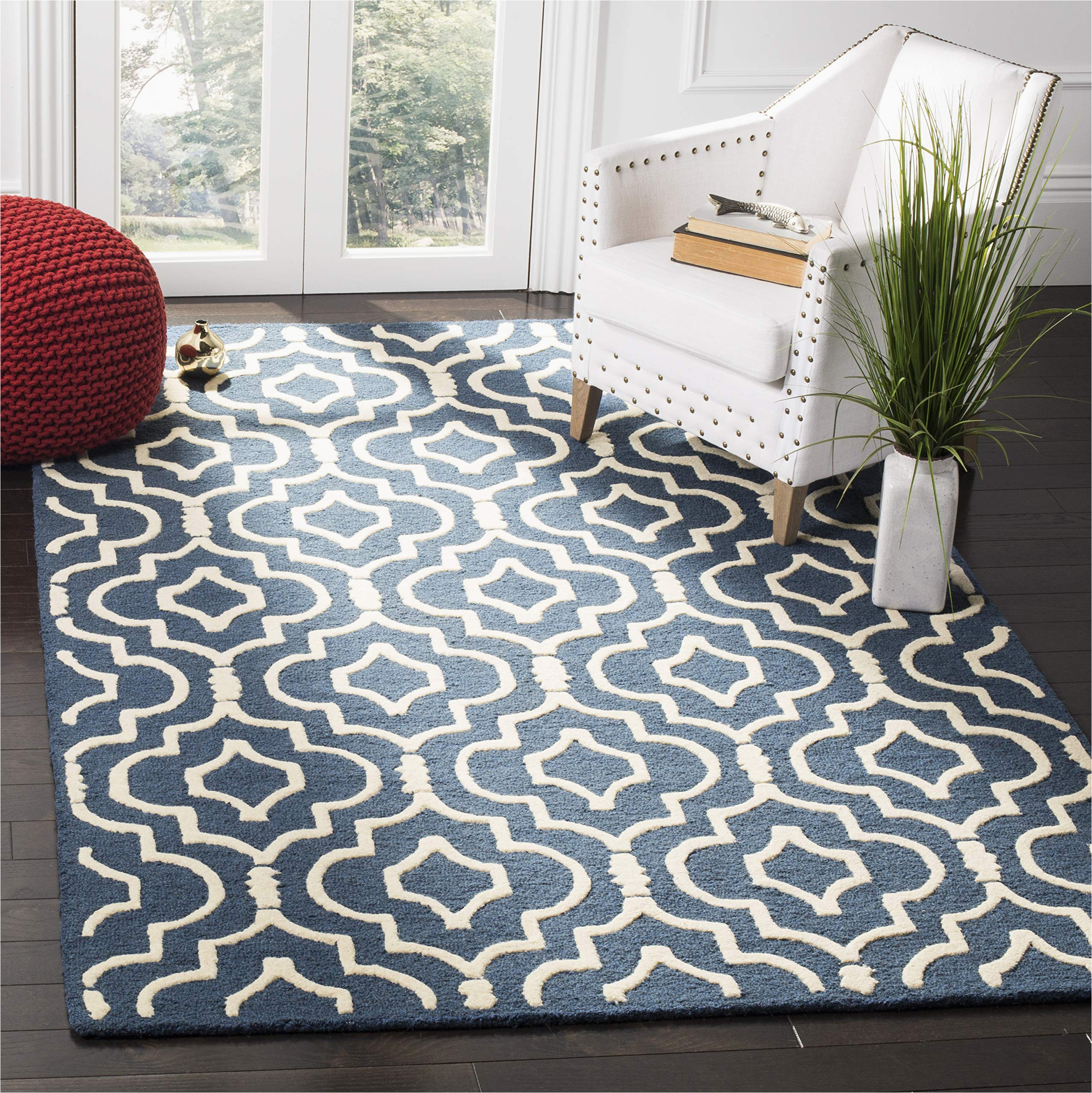 Safavieh Cambridge Navy Blue Ivory Rug Safavieh Cambridge Collection 8′ X 10′ Navy Blue/ivory Cam141g Handmade Moroccan Premium Wool area Rug