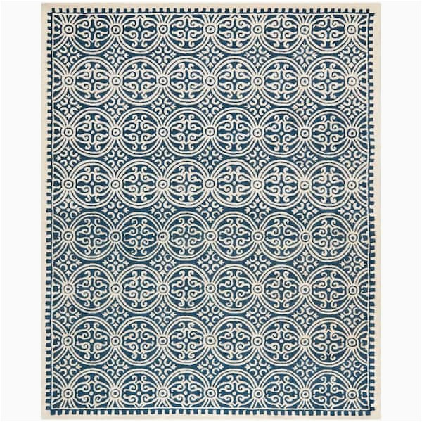 Safavieh Cambridge Navy Blue Ivory Rug Safavieh Cambridge Navy Blue/ivory 8 Ft. X 10 Ft. Geometric …