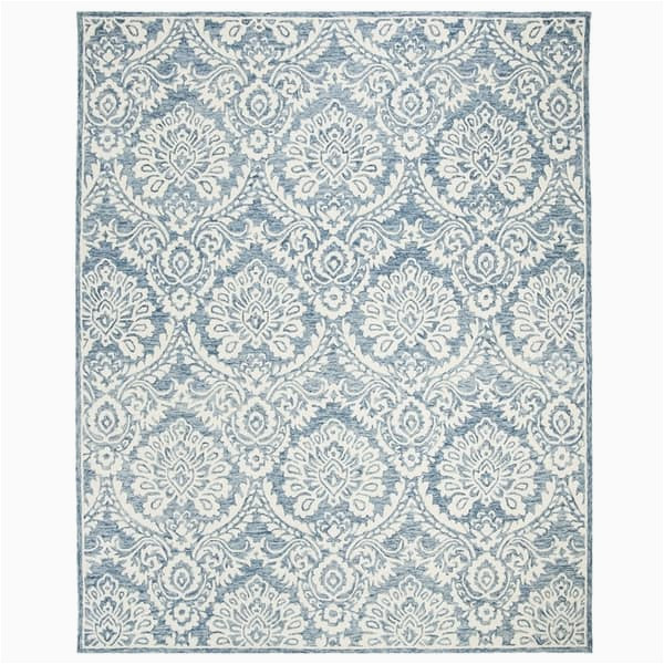 Safavieh Rugs Blue and White Safavieh Modern & Contemporary Indoor Wool Transitional Rug …
