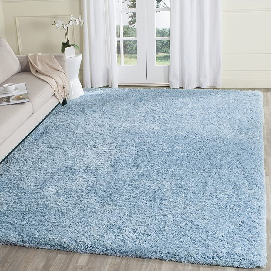 Solid Blue Rug 8×10 Safavieh Supreme Shag Collection 8′ X 10′ Light Blue Sgs621d Handmade solid 1.5-inch Thick area Rug