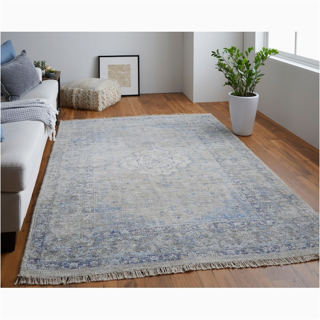 Spa Blue area Rug Room Envy Ramey 5 X 8 Wool Swedish Blue/spa Blue Indoor Abstract …