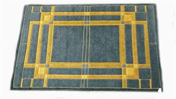 Wright Hand Tufted Wool Blue Green area Rug Amazon.com: Frank Lloyd Wright – tomek Grill area Rug 6′ X 9 …