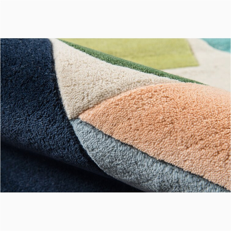 Wright Hand Tufted Wool Blue Green area Rug Novogratz Geometric Handmade Tufted Wool Blue/green/orange area …