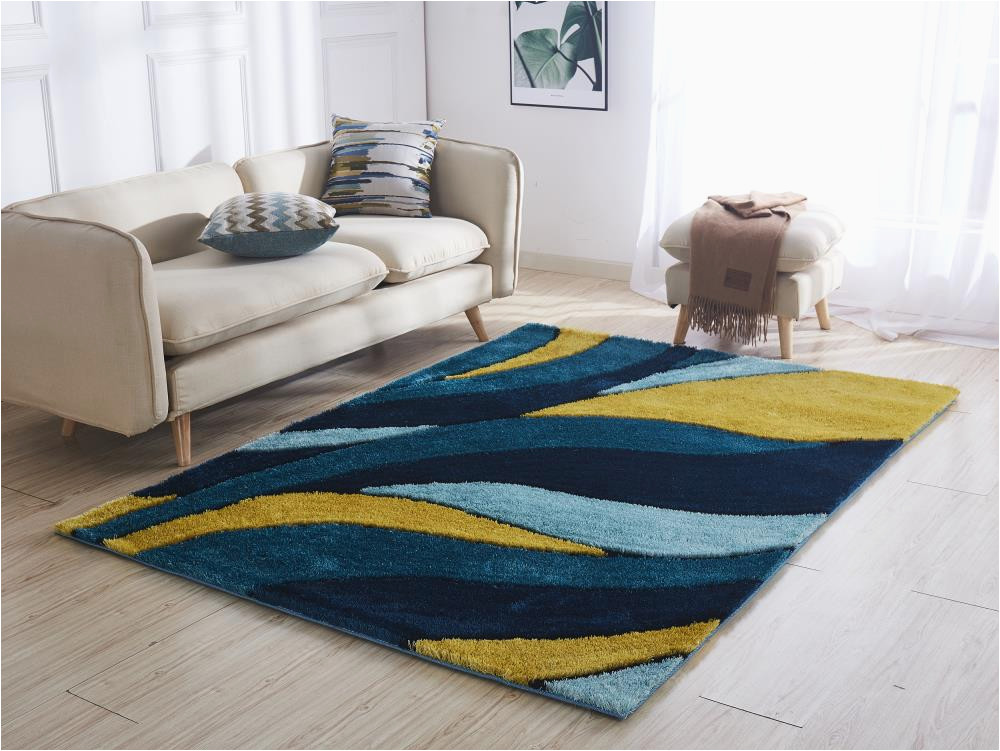 Yellow Turquoise and Gray area Rugs Amazing Rugs Aria 8 X 11 Shag Yellow, Navy Blue Indoor area Rug In …