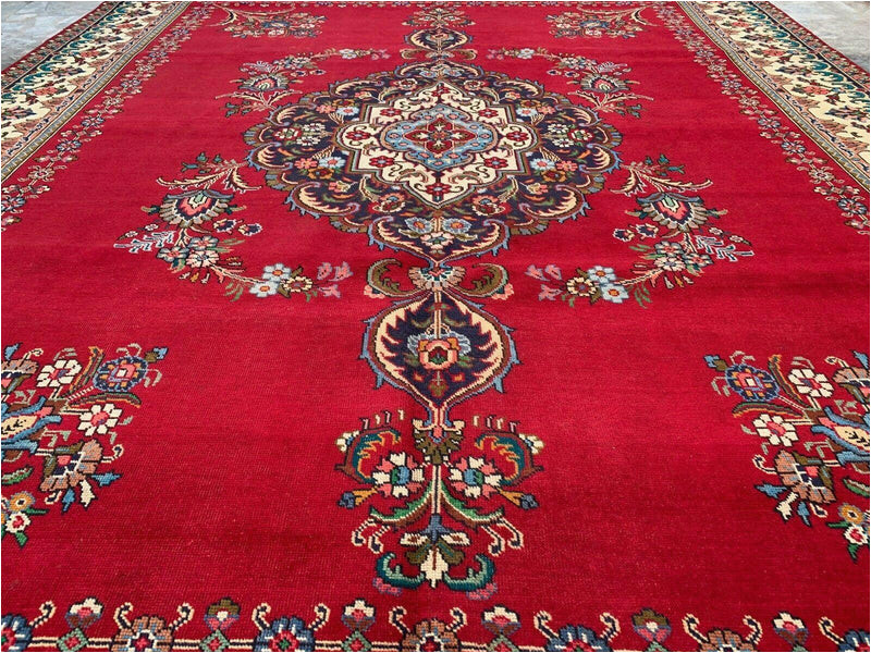 10 X 13 Wool area Rugs Hand Knotted Vintage Tabriz Wool area Rug 10×13 Ft