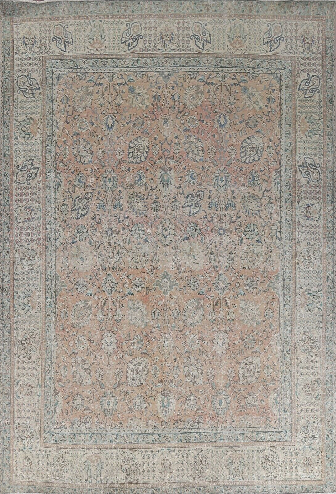 10 X 13 Wool area Rugs Muted Semi-antique Floral Traditional 10×13 area Rug Hand-knotted …