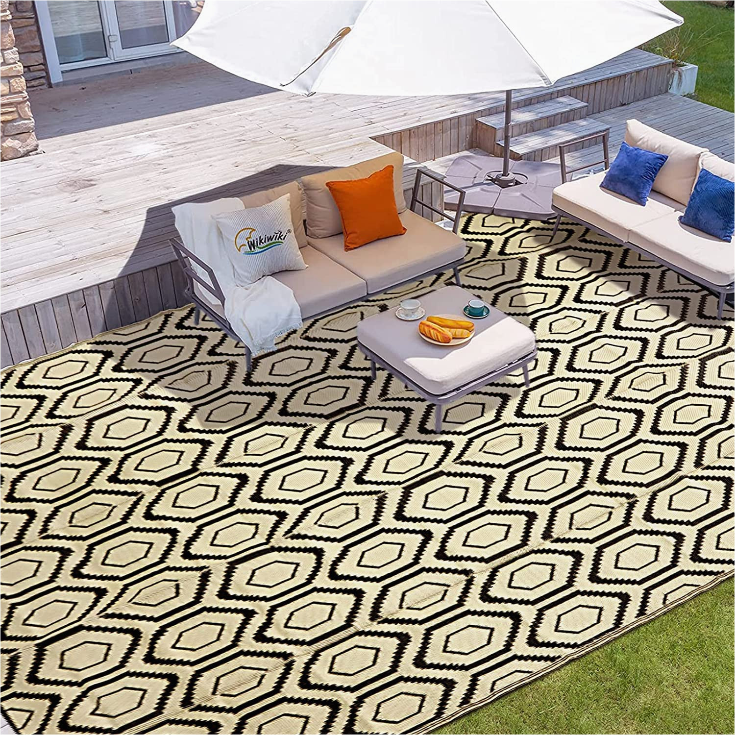 6×9 Indoor Outdoor area Rugs Outdoor Rugs 6×9 Ft for Patios Clearance, Waterproof Outdoor Carpet Reversible Portable Plastic Straw Rug Outside Indoor Outdoor area Rug Mat for …