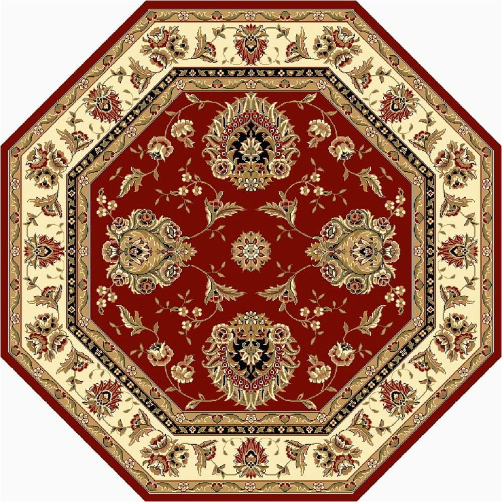 8 Foot Octagon area Rug Kas Rugs Cambridge 8 X 8 Red/ivory Octagonal Indoor Floral …