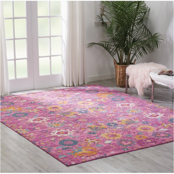 9 by 12 area Rugs for Sale Nourison Passion Fuchsia 9′ X 12′ area Rug, Boho, Moroccan, Bed Room, Living Room, Dining Room, Kitchen, , Easy Cleaning, Non Shedding (9′ X 12′)