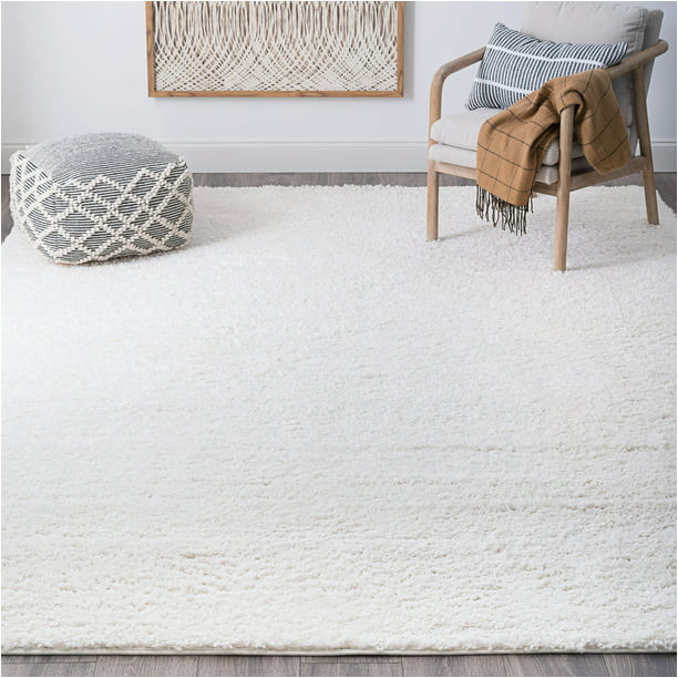 9×12 solid Color area Rugs Transitional 9×12 area Rug Shag Thick (8’9” X 12’2”) solid Color White Living Room Easy to Clean