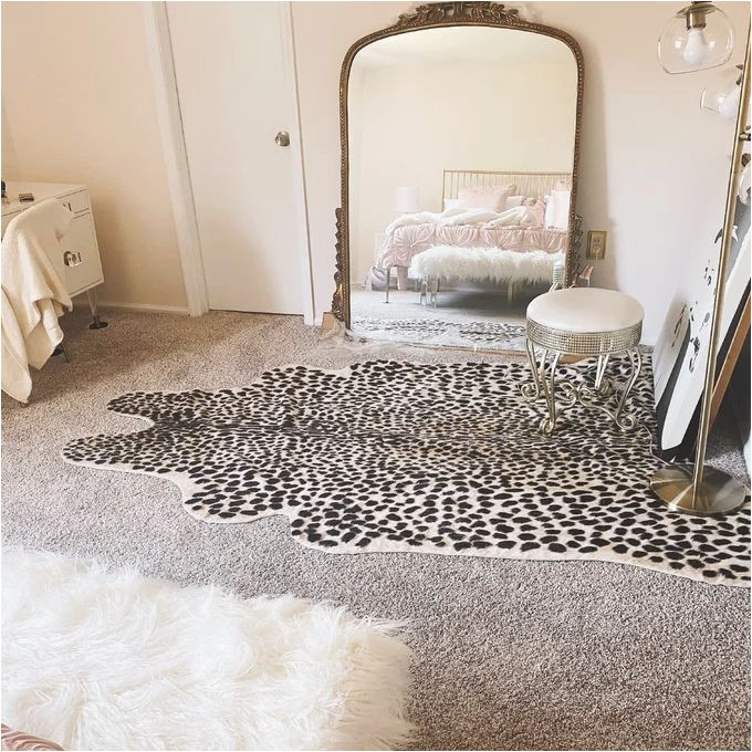 Acadia Cheetah Faux Cowhide Black area Rug Acadia Animal Print Faux Cowhide area Rug In Black/white/brown …