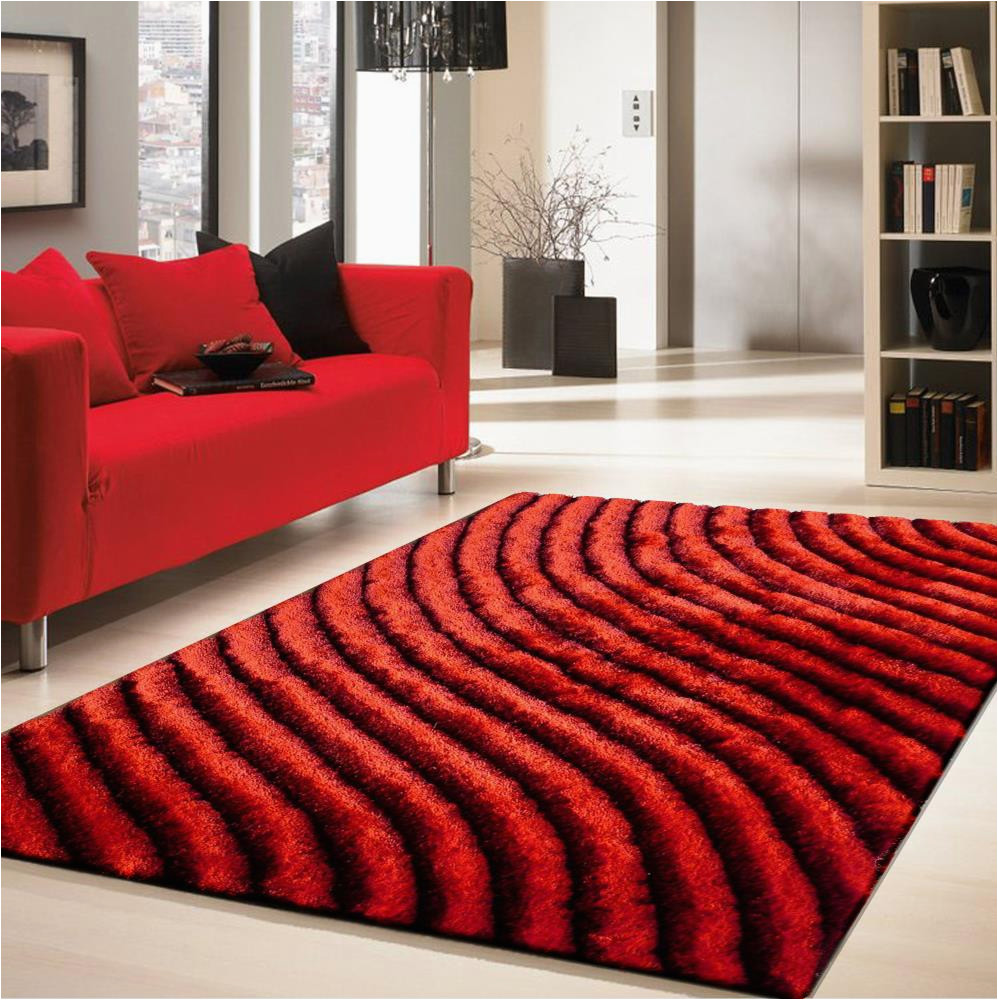 Area Rugs Black and Red Amazing Rugs 3d Shaggy 8 X 11 Black/red Indoor solid area Rug In …