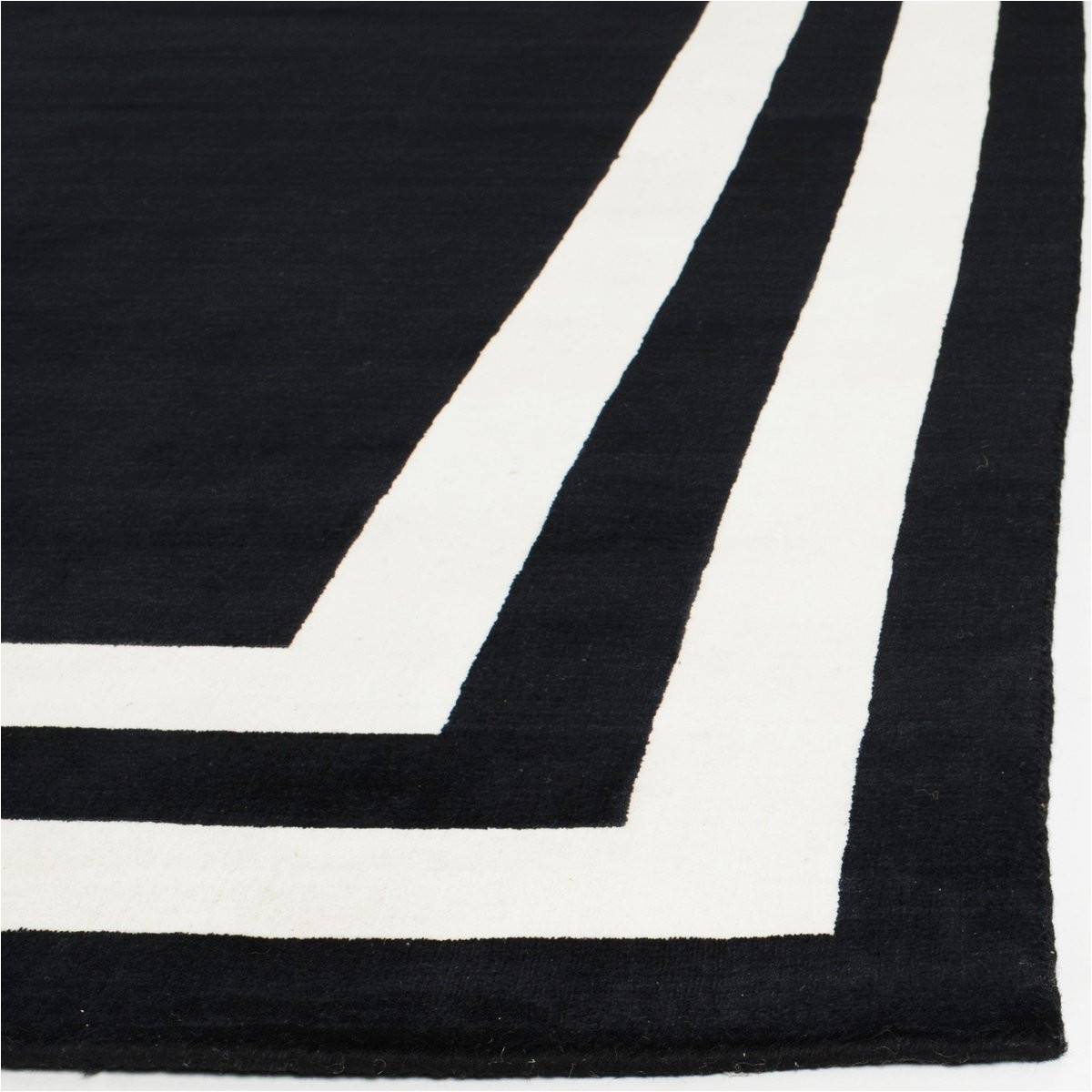 Black area Rug with White Border Ralph Lauren Fitzgerald Border Rlr-4151 Rugs Rugs Direct