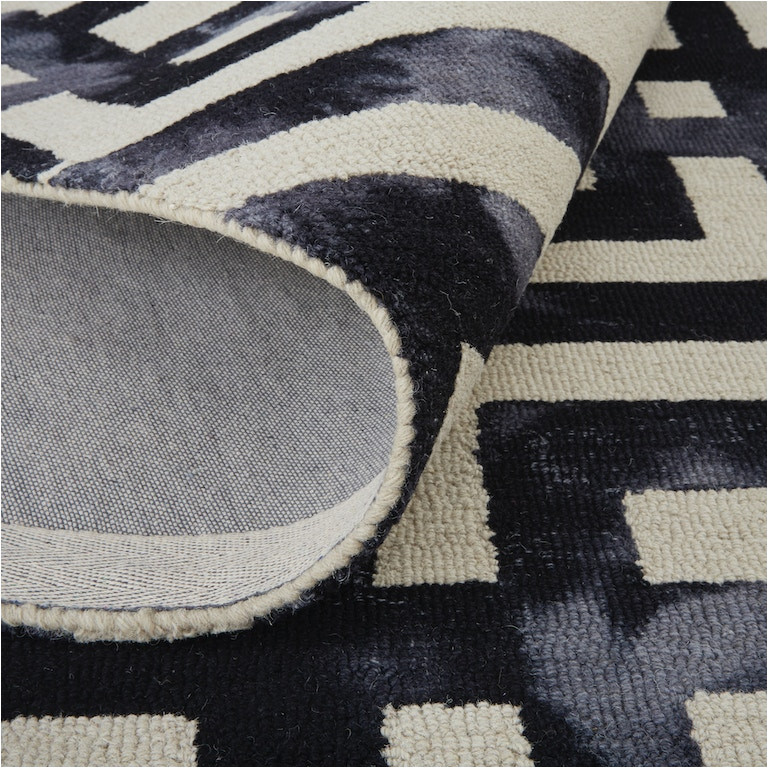 Greek Key area Rug Wool Feizy Floor Coverings Lorrain Tufted Greek Key Wool Rug, Noir …