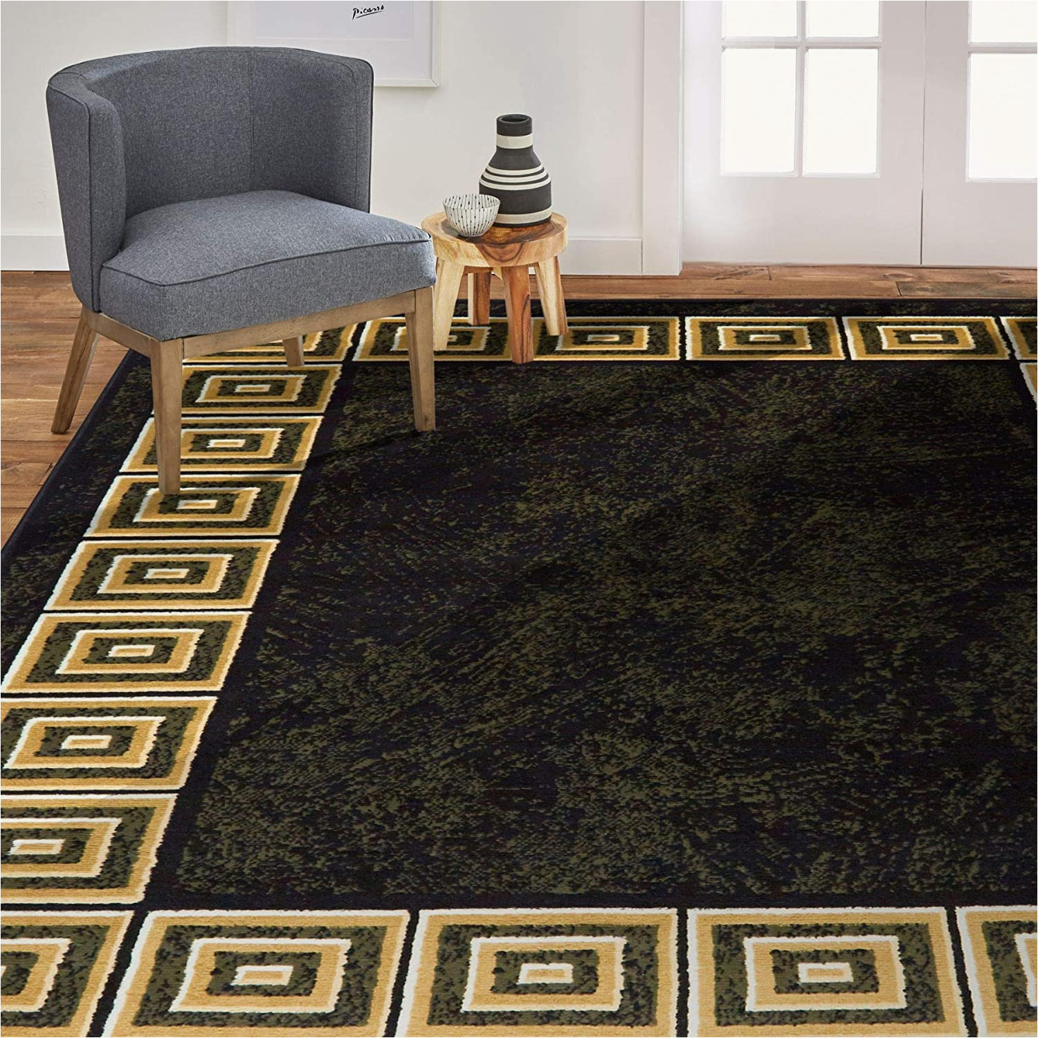 Greek Key area Rug Wool Home Dynamix Optimum Eros area Rug, 2.4 Mx 3.4 M, Geometric Greek Key, Black/beige