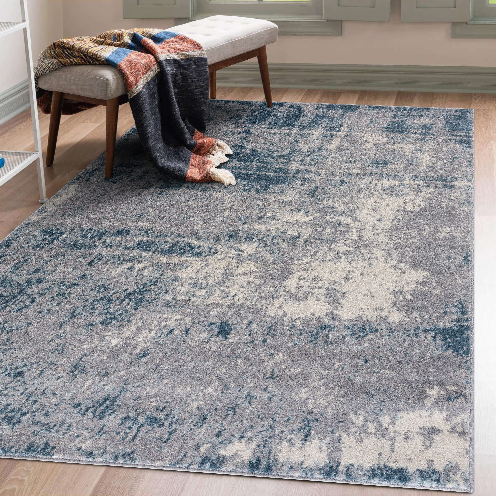 Living Spaces area Rugs 8×10 Keen Home Design area Rugs – 8×10 Non-shedding, Abstract Rugs for Kitchen, Living Room, Bedroom, Dining Room, Entryway – Size: 7’3″ X 10’2″ , …